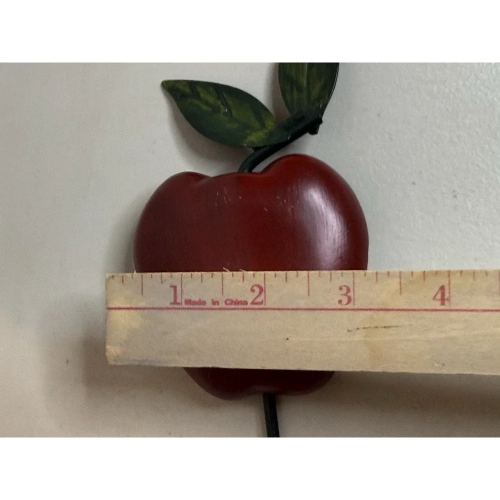 Lot Of 2  Red Apple Wall Hanging Hook Hanger Apron Kitchen Towel